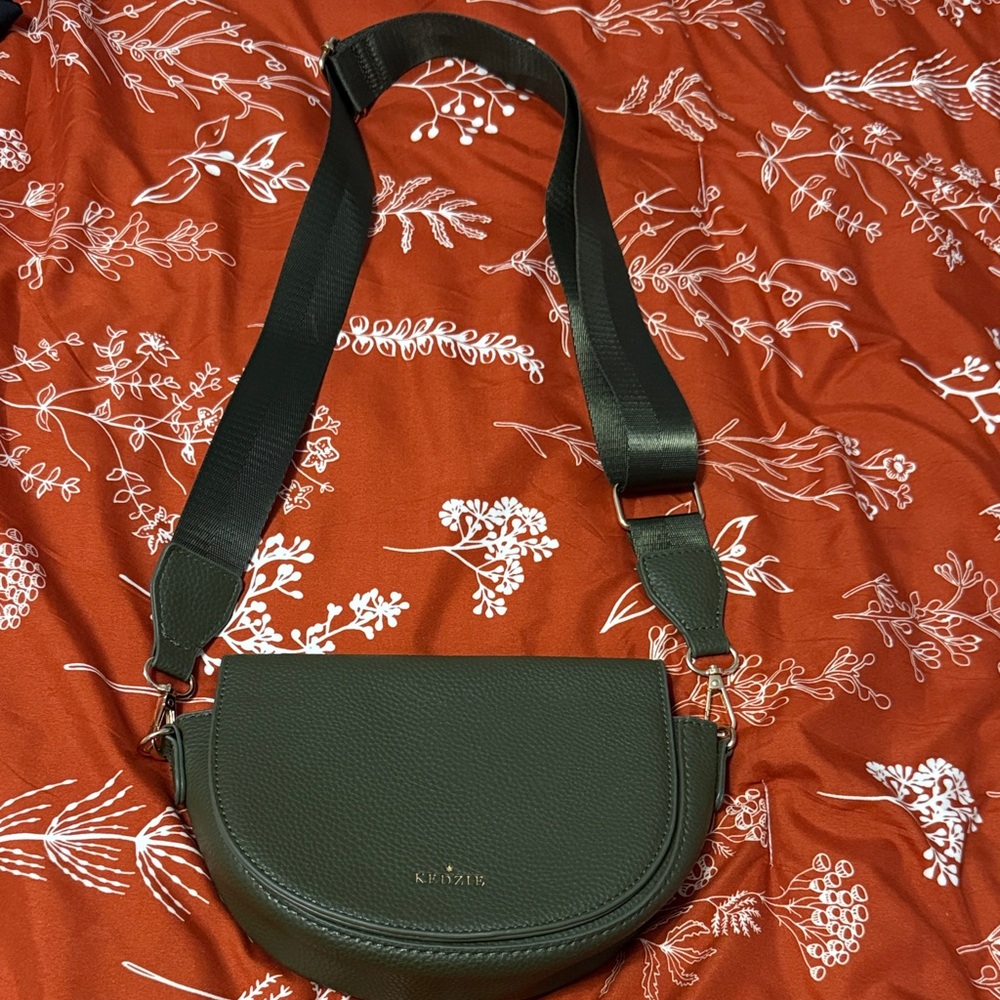 Olive Green Kedzie Crossbody Saddle Bag - Women